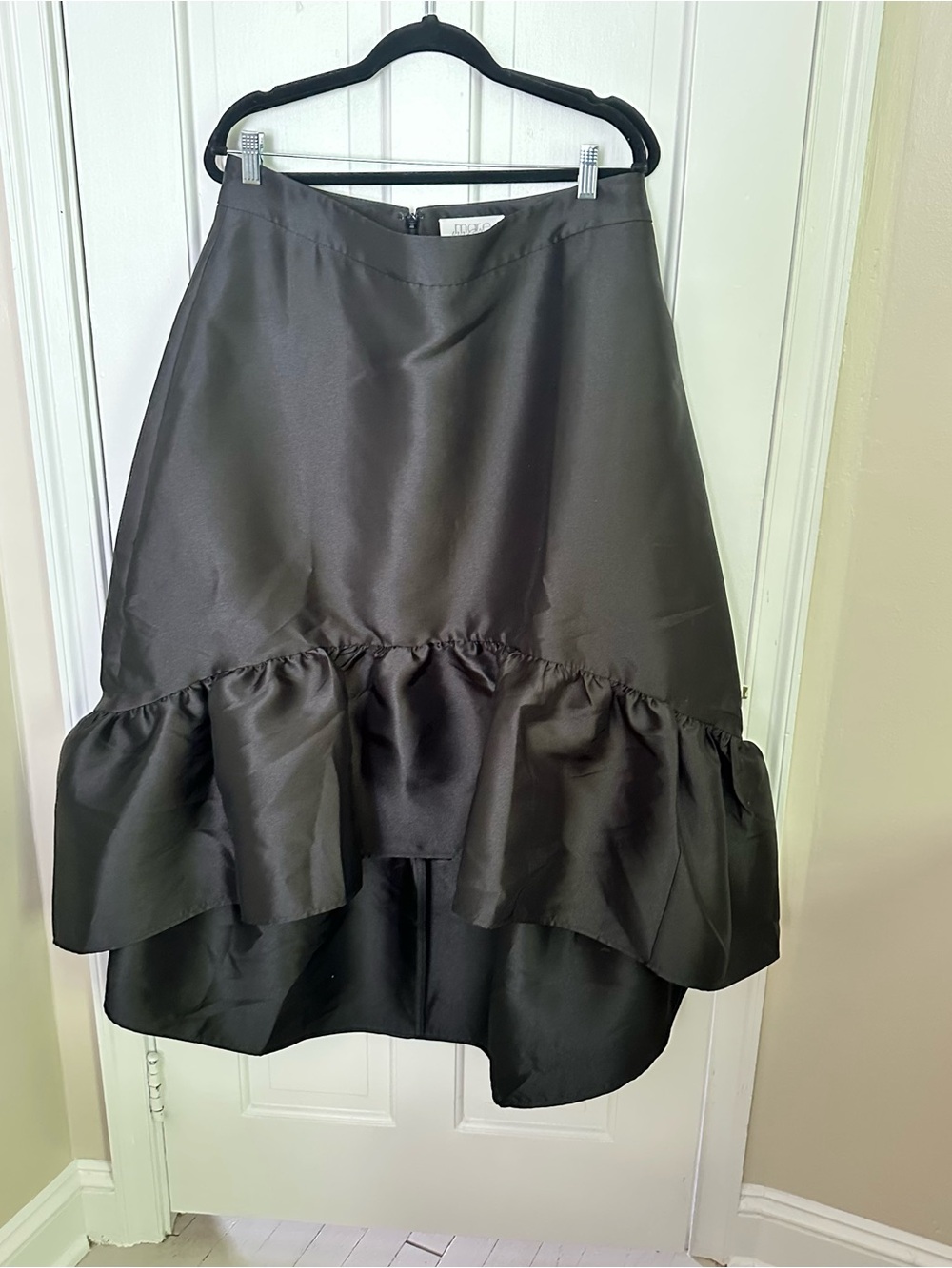 Anthropologie Black High-Low Ruffle Skirt